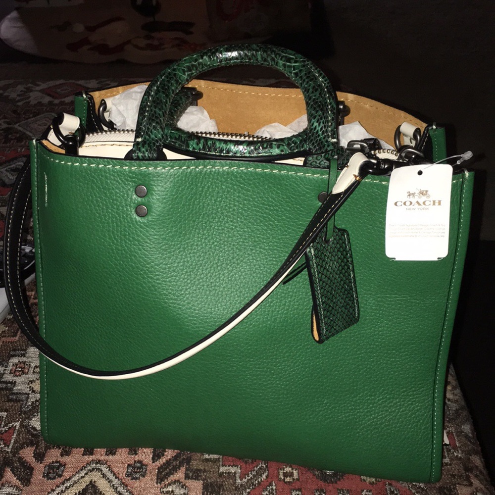 Emerald/Hunter Green Coach LEATHER Purse